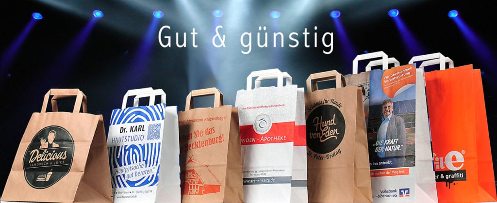 Einfache Papiertüten mit Henkel