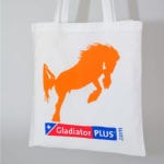 Weisse Baumwolltasche 3-farbig bedruckt