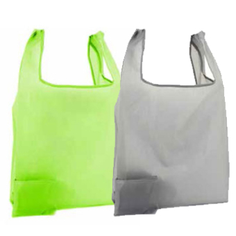 Nylontaschen mit Etui in 2 Farben grün und grau