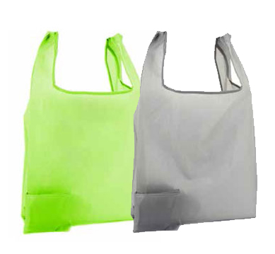 Nylontaschen mit Etui in grün und grau