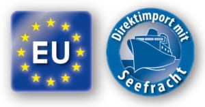 Tragetaschen produziert in EU, Direktimport mit Seefracht
