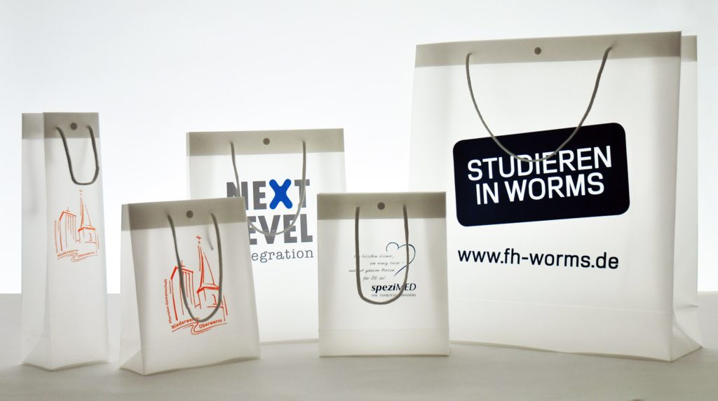 Transparente Plastiktaschen Mit Baumwollkordel Und Druckknopf, Bedruckt Mit Logo