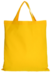 Baumwolltasche sonnengelb, kurze Henkel, Baumwolltaschen bedrucken