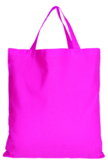 Baumwolltasche pink, kurze Henkel, Baumwolltaschen bedrucken