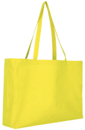 Baumwolltasche Shopper gelb, mit Bodenfalte