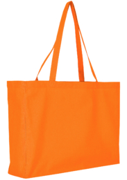Baumwolltasche Shopper orange, mit Bodenfalte