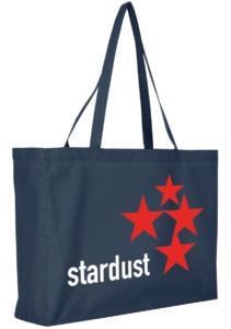 Baumwolltasche Shopper Dunkelblau, Mit Bodenfalte, Baumwolltaschen Bedrucken
