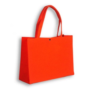 Große Filztasche Shopper, Orange, Mit Druckknopf Bodeneinlage, Präsentationstasche