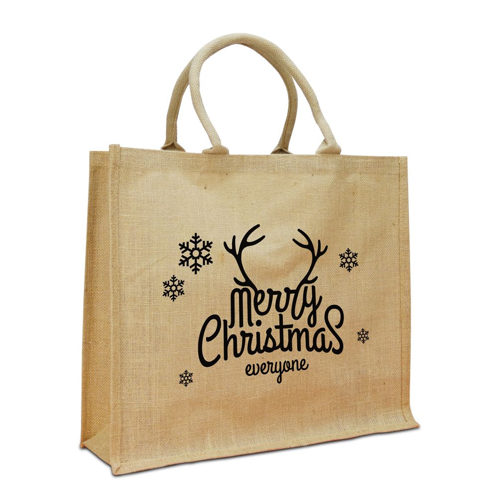 Jutetasche Merry Christmas, natur
