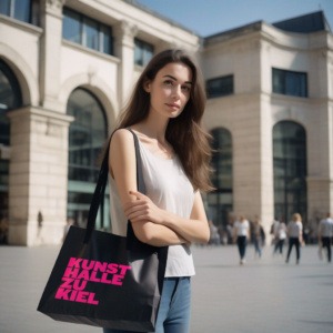 Frau mit non woven Tasche
