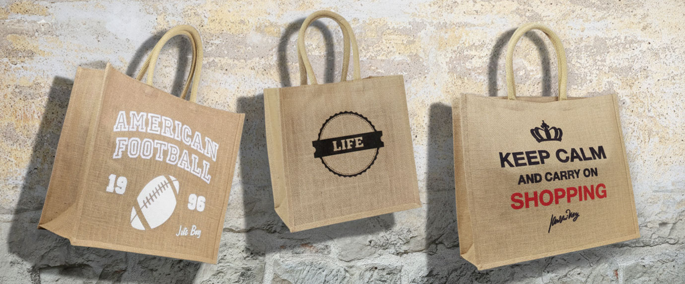 Jutetaschen mit Druck