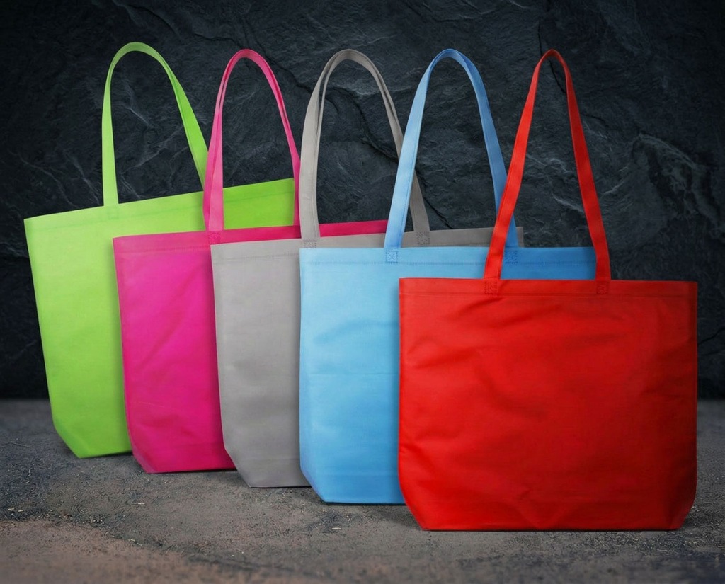Große Non Woven Tasche Mit Bodenfalte