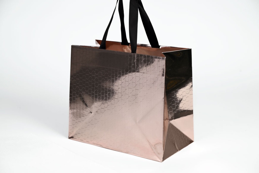 Papiertasche-metallic-bronce | Tragetaschen bedrucken